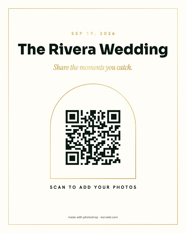 Sample wedding welcome sign in the Signature look